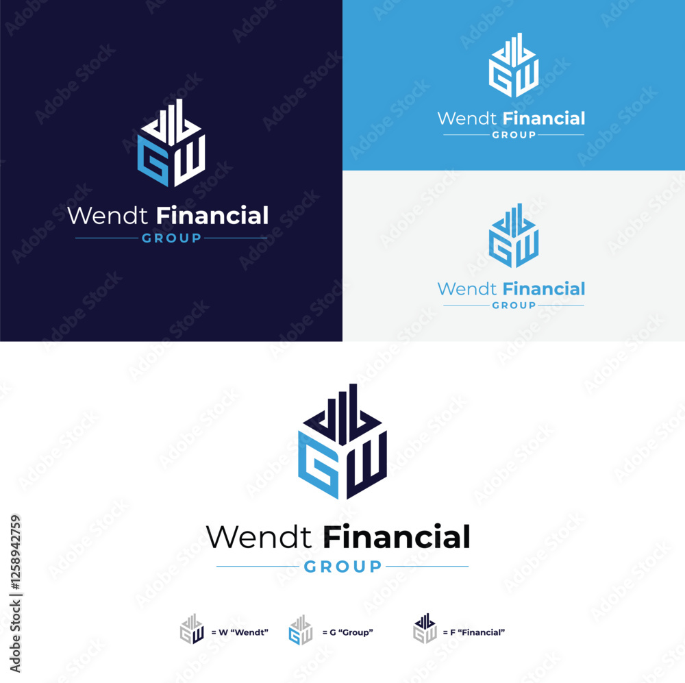 Fototapeta premium GW Finance Logo Wg Letter Icon