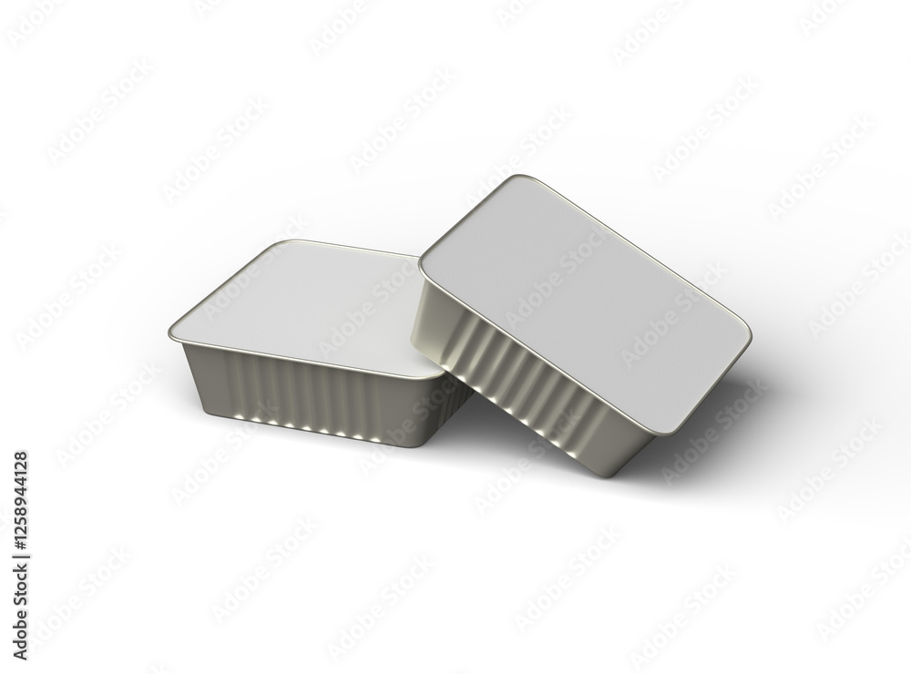 3d rendered image of a small square food foil tray isolated on a transparent background 3d rendered image of a small square food foil tray isolated on a transparent background
