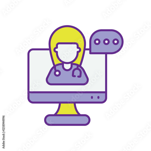 Virtual Consultation icon vector stock illustration