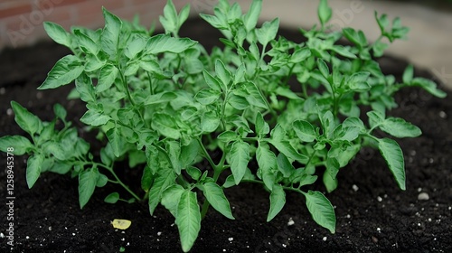 Wallpaper Mural Vibrant Green Tomato Seedlings in Rich Soil Torontodigital.ca