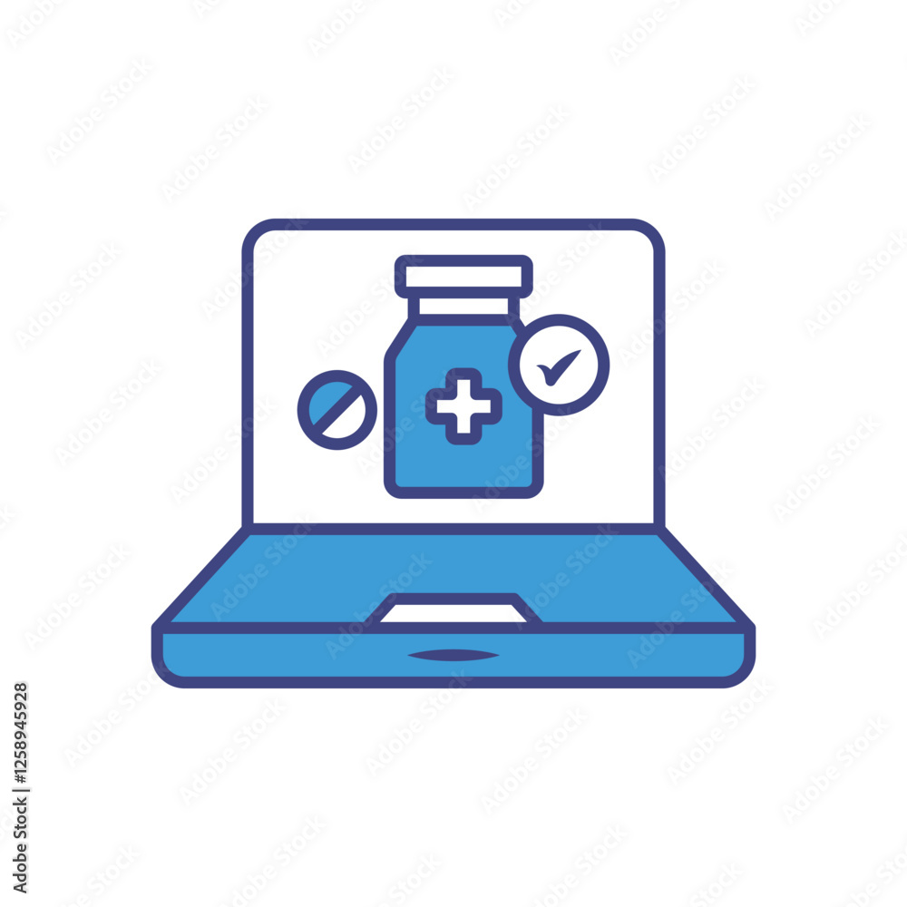 Virtual Pharmacy icon vector stock illustration Virtual Pharmacy icon vector stock illustration