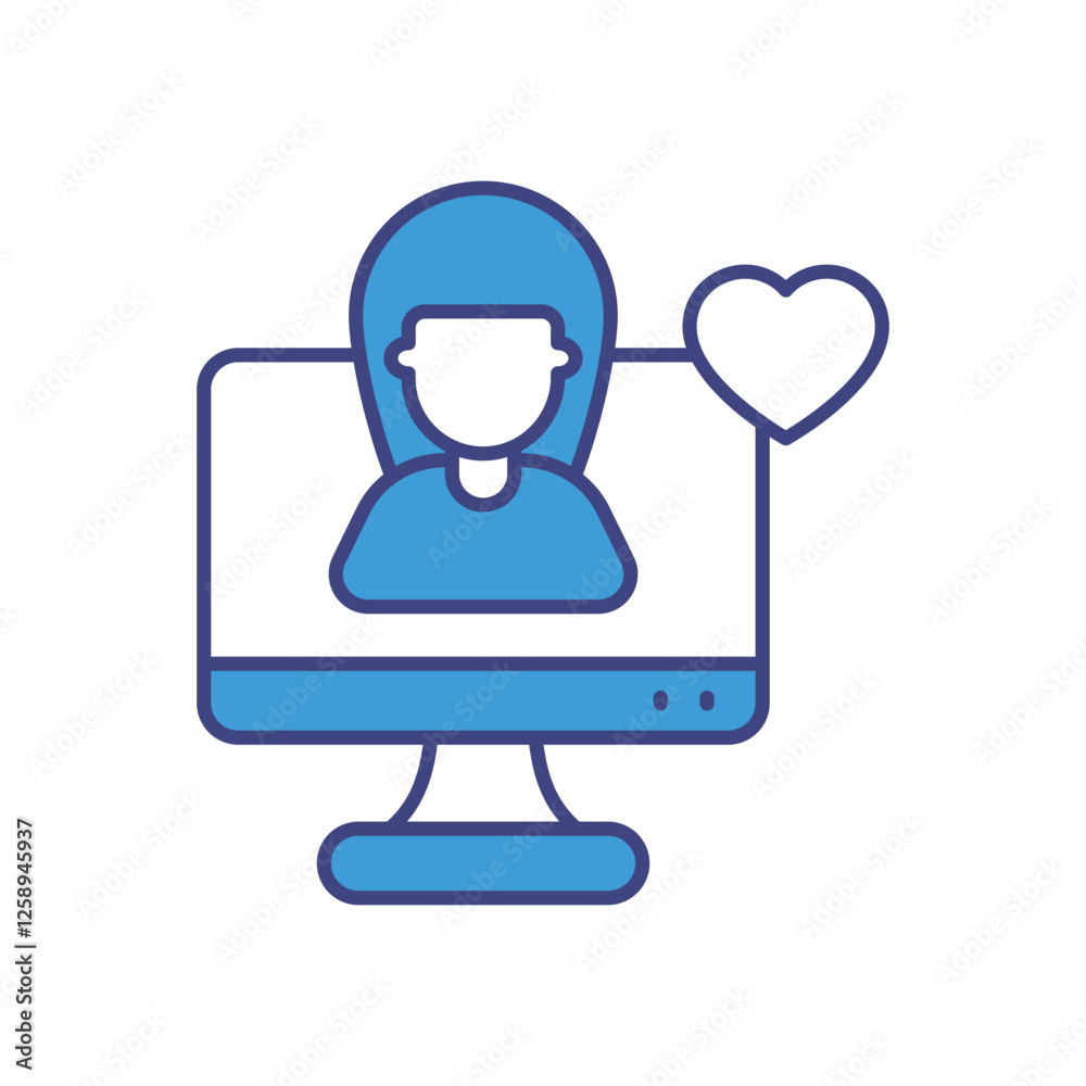 Online Therapy icon vector stock illustration Online Therapy icon vector stock illustration