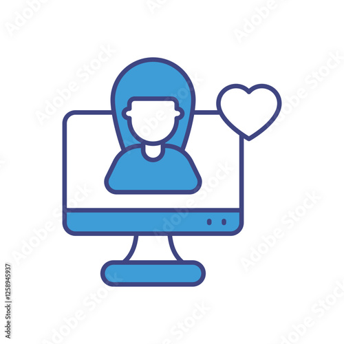 Online Therapy icon vector stock illustration