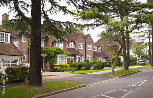 Photography Row of semi-detached houses in a London suburb, UK