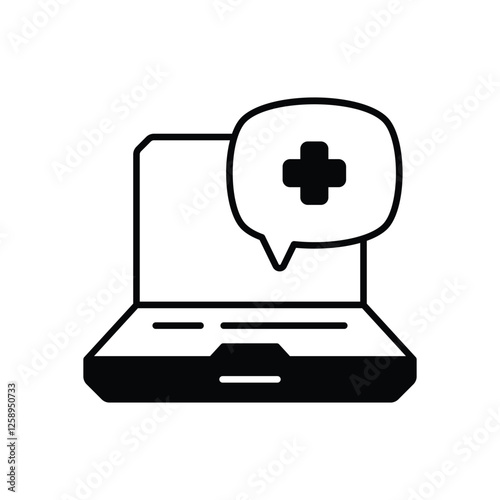 Telehealth Services icon vector stock illustration