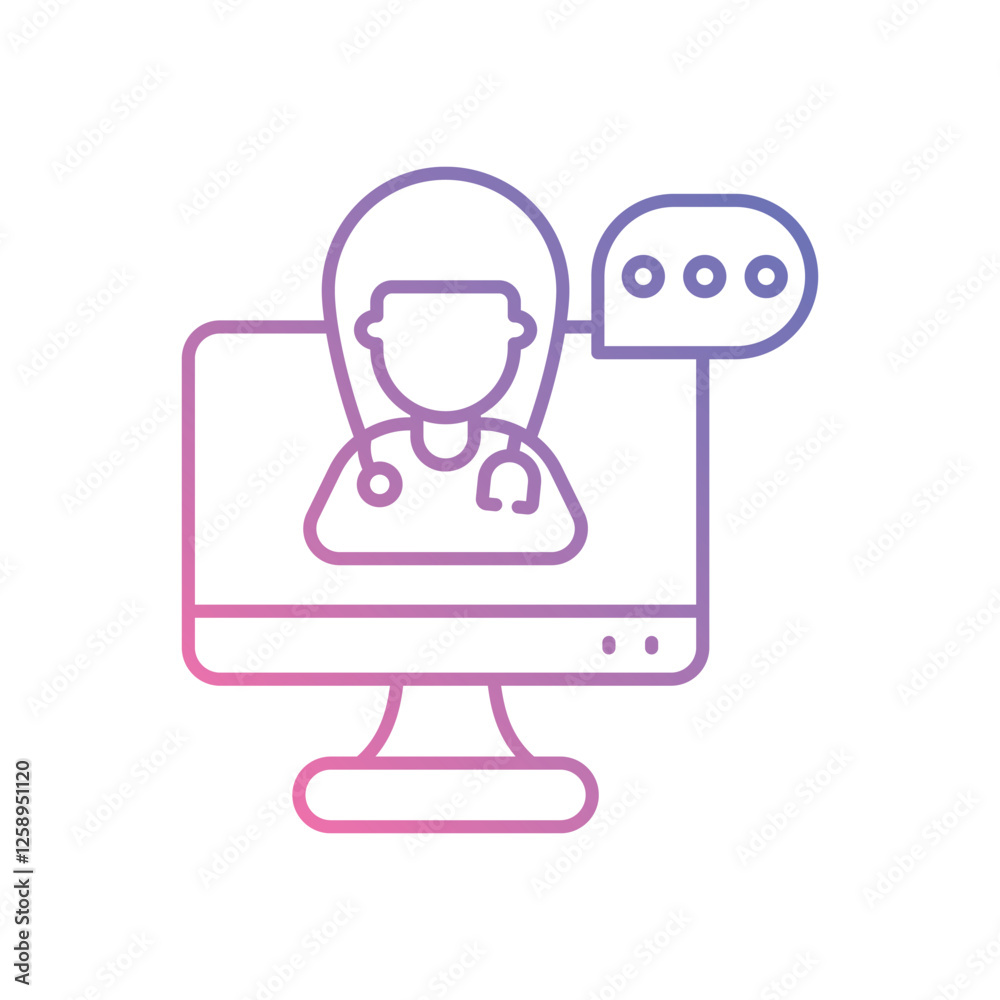 Virtual Consultation icon vector stock illustration Virtual Consultation icon vector stock illustration