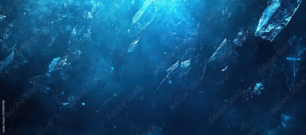 Obraz premium Abstract Blue Ice Crystal Texture Background