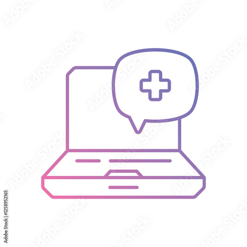 Telehealth Services icon vector stock illustration