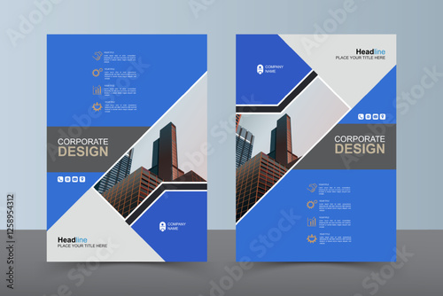 Modern Layout Flyer. Corporate Book Cover Design, EPS Vector Template. Can be Adapt to Brochure, Annual Report, Magazine, Business Presentation, Poster, flyer, Banner, Website