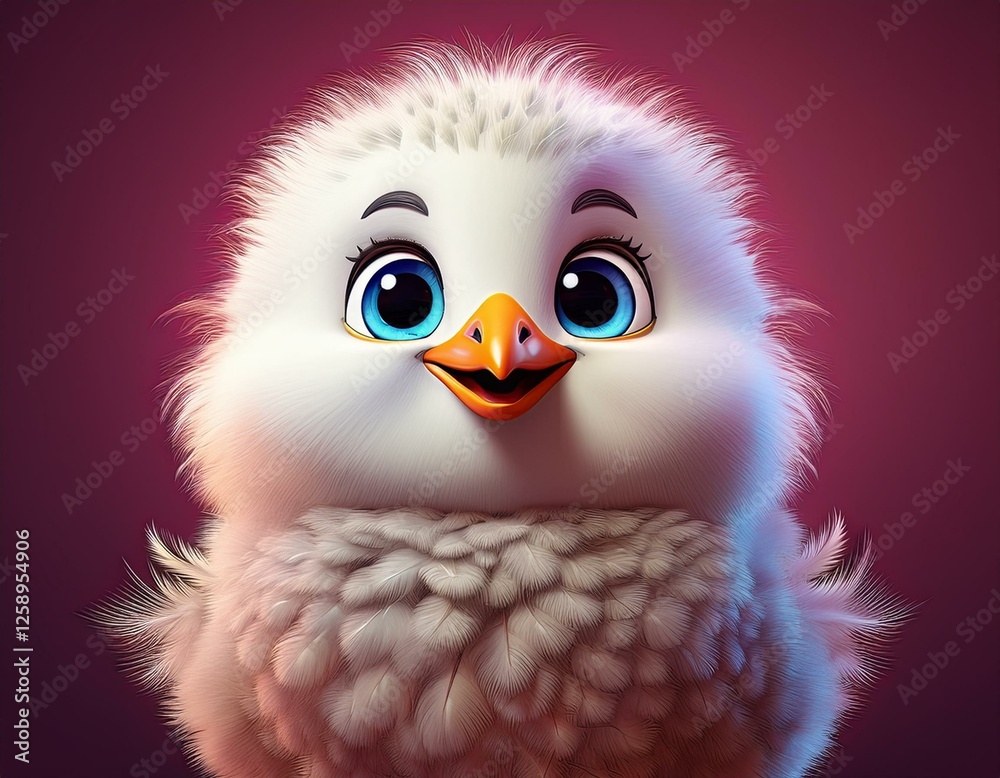 Fototapeta premium Kleine Möwe, bordeaux Hintergrund