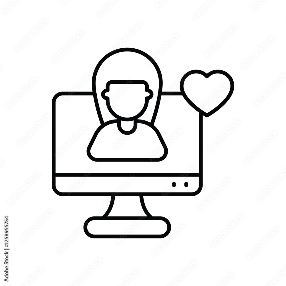 Online Therapy icon vector stock illustration Online Therapy icon vector stock illustration