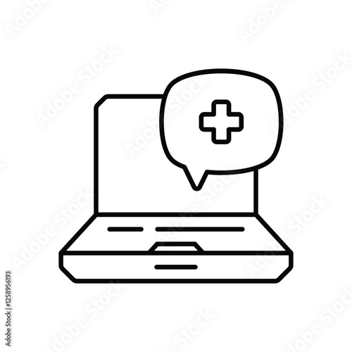 Telehealth Services icon vector stock illustration