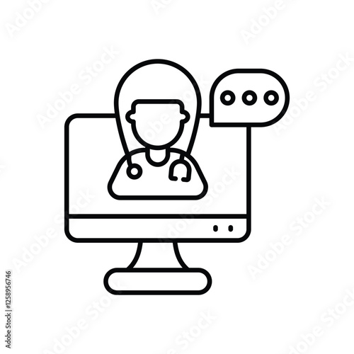 Virtual Consultation icon vector stock illustration