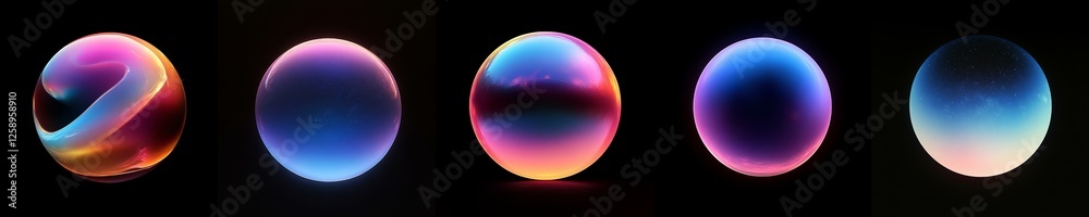 Fototapeta premium Dynamic and Colorful Spheres with Gradient Light Effects