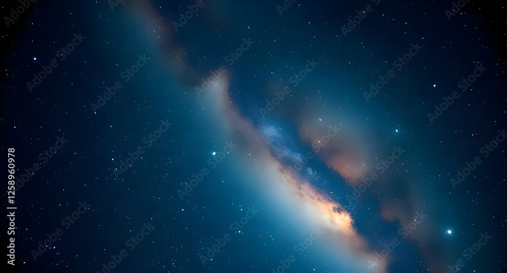 Fototapeta premium Vibrant Cosmic Nebula with Starry Background and Bright Colors