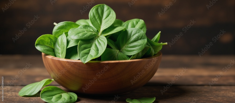 A vegan-inspired image featuring a bowl filled with vibrant spinach leaves against a dark rustic wood backdrop A vegan-inspired image featuring a bowl filled with vibrant spinach leaves against a dark rustic wood backdrop