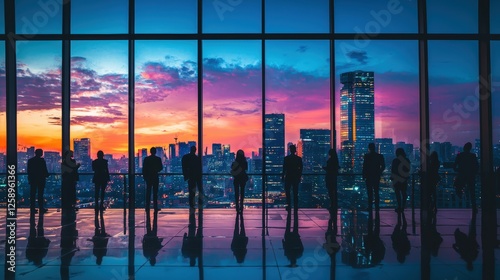 The sky is a beautiful mix of pink and purple hues, creating a serene