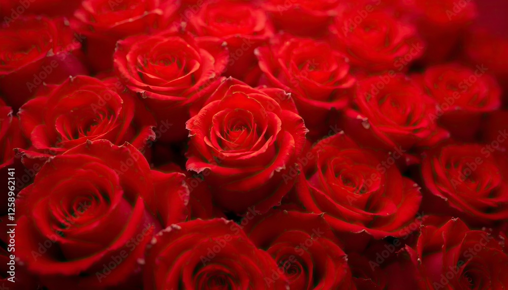 red roses in a dense floral arrangement, lush petals, rich crimson hues,Valentine’s Day theme red roses in a dense floral arrangement, lush petals, rich crimson hues,Valentine’s Day theme
