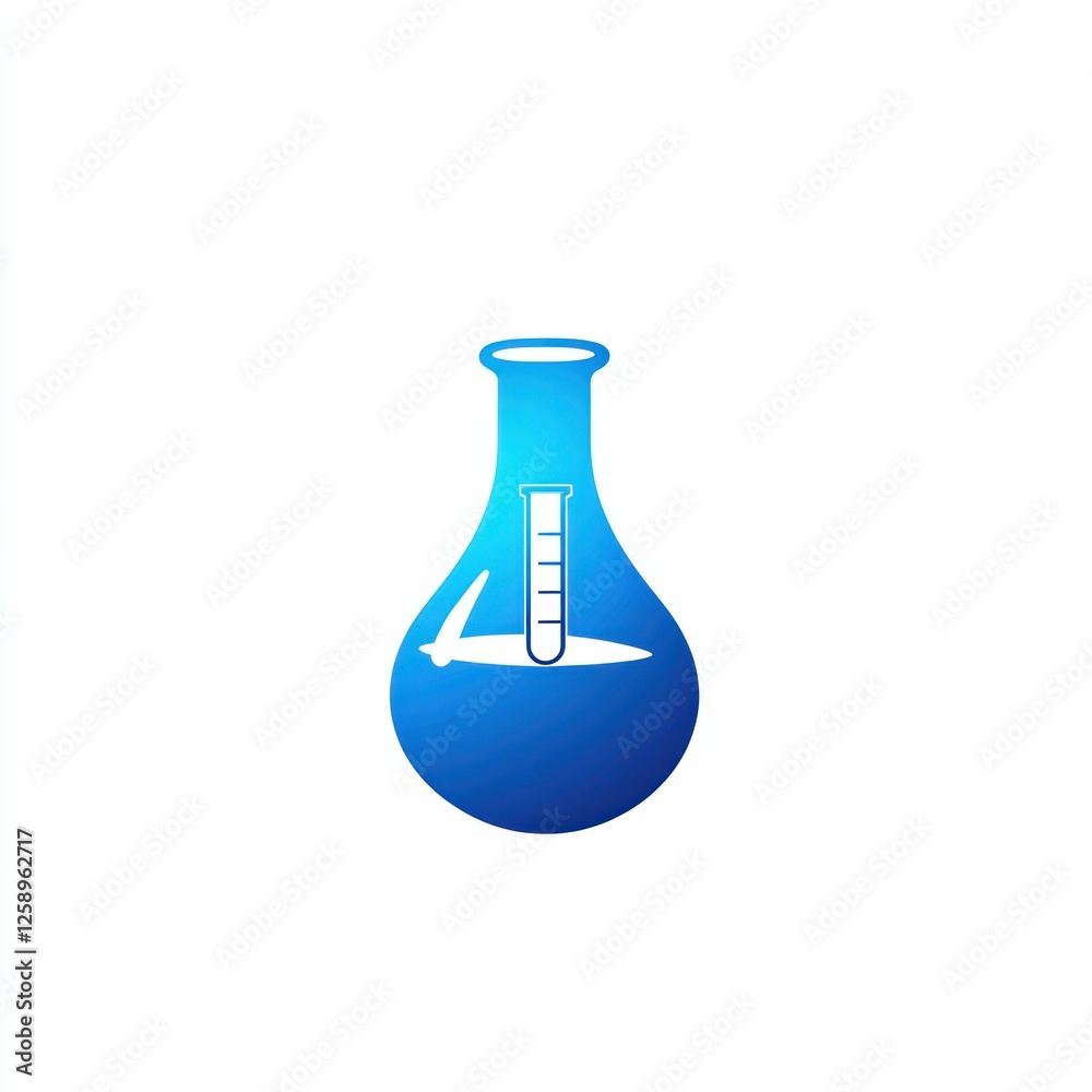Science lab flask with test tube, for educational resources Science lab flask with test tube, for educational resources