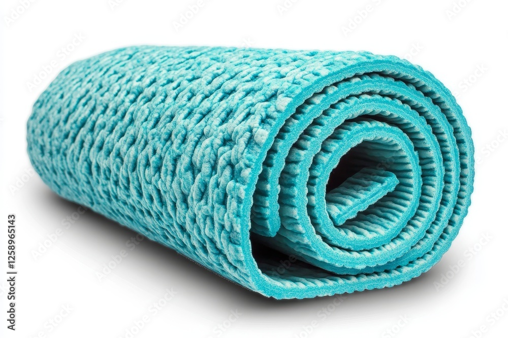 On a transparent background, a rolled-out yoga mat designed for fitness, exercise, and meditation, ensuring comfort and stability On a transparent background, a rolled-out yoga mat designed for fitness, exercise, and meditation, ensuring comfort and stability