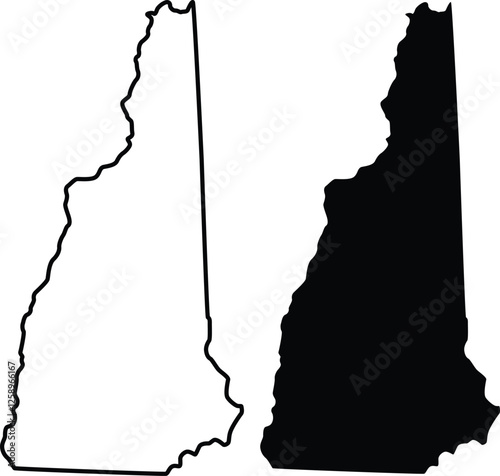New Hampshire U.S. state map icon design