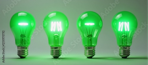 Glowing green lightbulb symbolizes eco-friendly tech and sustainability