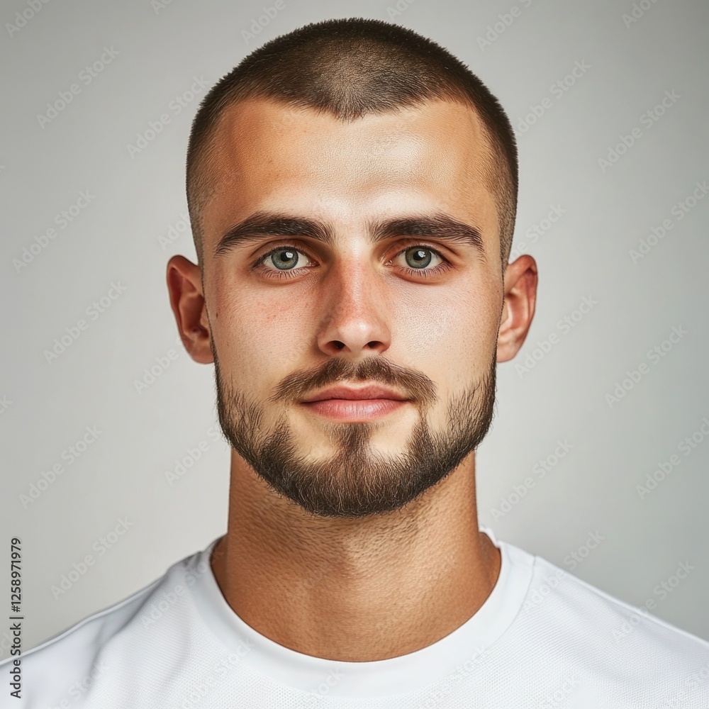 Obraz premium Young Man with Short Hair