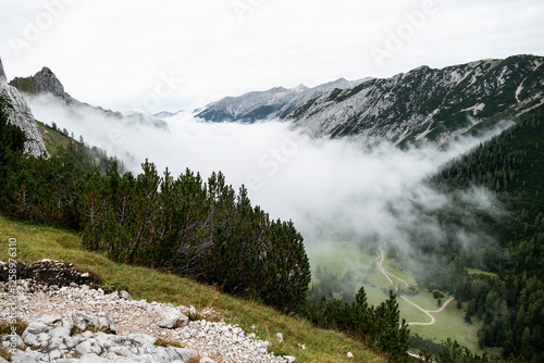 Karwendel mountains on Karwendel Hohenweg in Austria photo