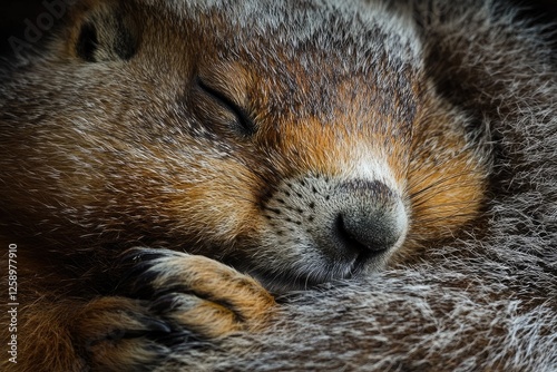 Groundhog Hibernating: A Close-Up of a Mammal Under Controlled Conditions in Minnesota
