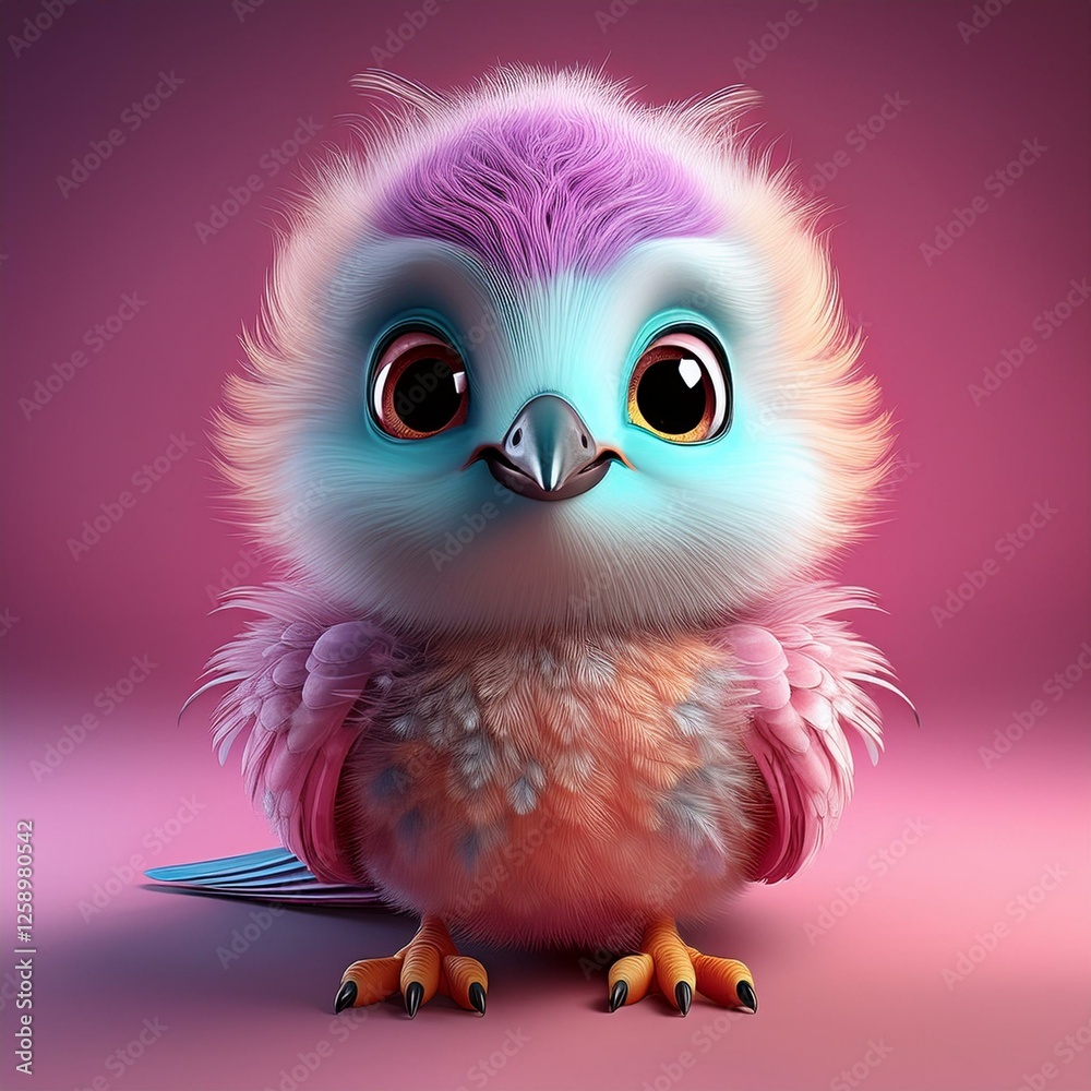 Obraz premium Niedlicher Kolibri, pinker Hintegrund