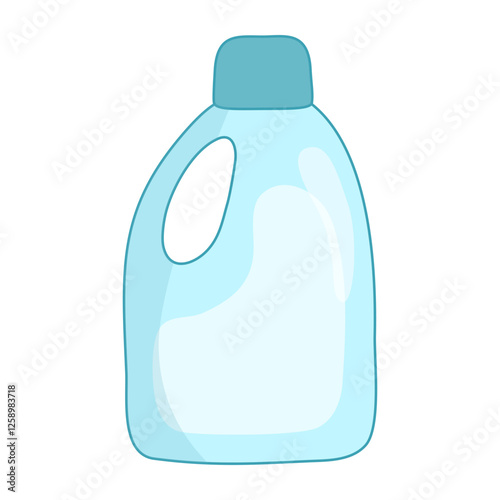 Blue bottle with cleaning or washing detergent, vector