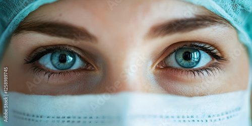 Close-Up of a Nurse with Well-Defined Facial Features photo