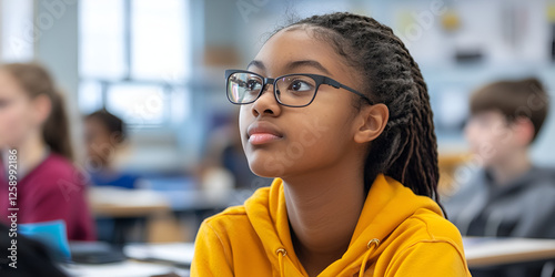 Student Asking a Question in a Classroom Setting