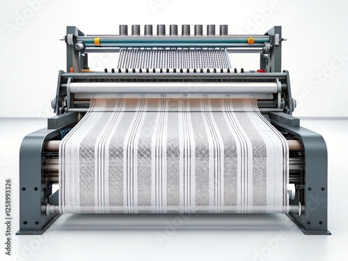 Obraz na płótnie Modern textile machine weaving patterned fabric in an industrial setting. w salonie