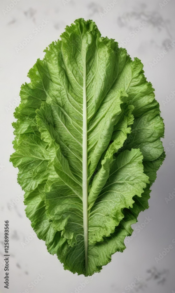 Crisp green lettuce leaf on a white background, garden, green Crisp green lettuce leaf on a white background, garden, green
