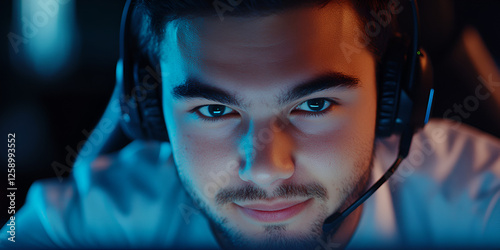 Close-Up of a Young Male Digital Consultant in a Modern Office
