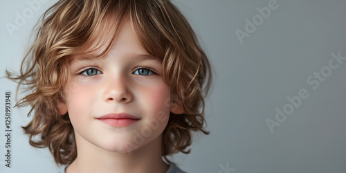Close-Up Portrait of a Handsome Young Boy with a Bright Smile