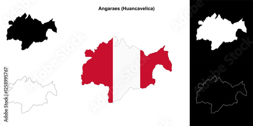 Angaraes province outline map set