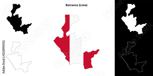 Barranca province outline map set