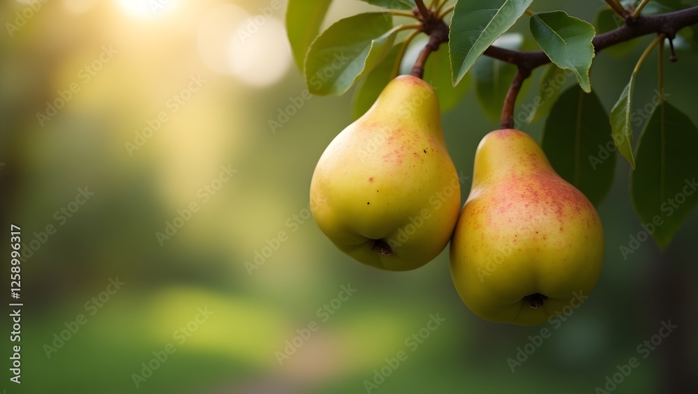 Pear trees with ripe fruits. Bloomy pear garden. Pear trees with ripe fruits. Bloomy pear garden.