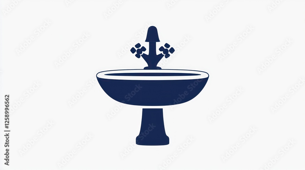 Decorative water basin icon, simple design Decorative water basin icon, simple design
