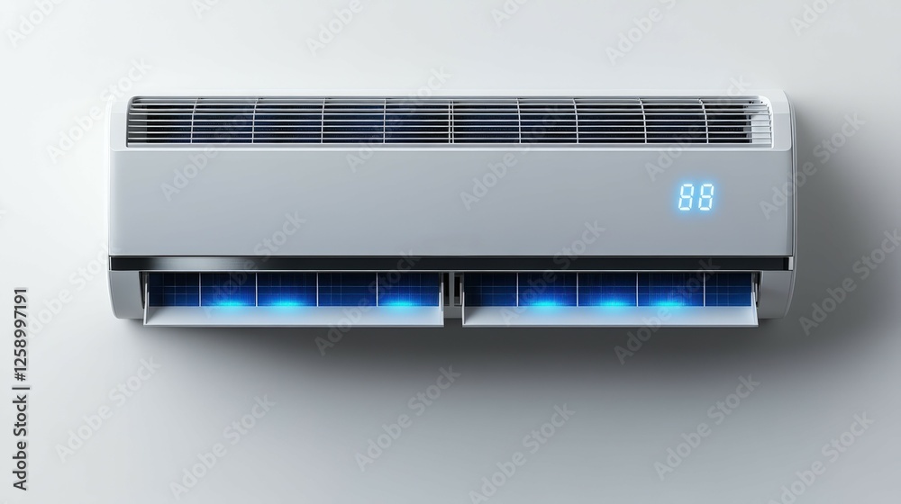 Cutaway view of solar-powered air conditioner showcasing energy-efficient features Cutaway view of solar-powered air conditioner showcasing energy-efficient features