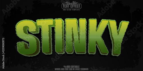 Stinky editable text effect, customizable green and smell 3d font style