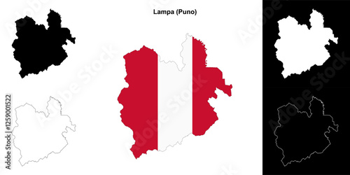 Lampa province outline map set
