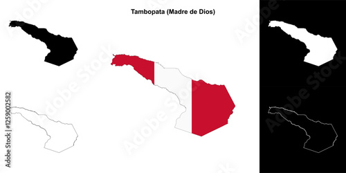 Tambopata province outline map set