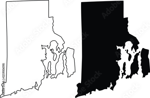 Rhode Island Map Icon design on white background