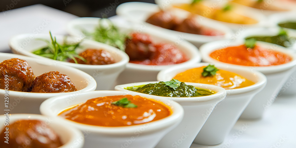 Colorful Table Setting with Meatballs in a Vibrant Mediterranean Style Colorful Table Setting with Meatballs in a Vibrant Mediterranean Style