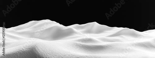 White textured landscape against black background, usable as backdrop
