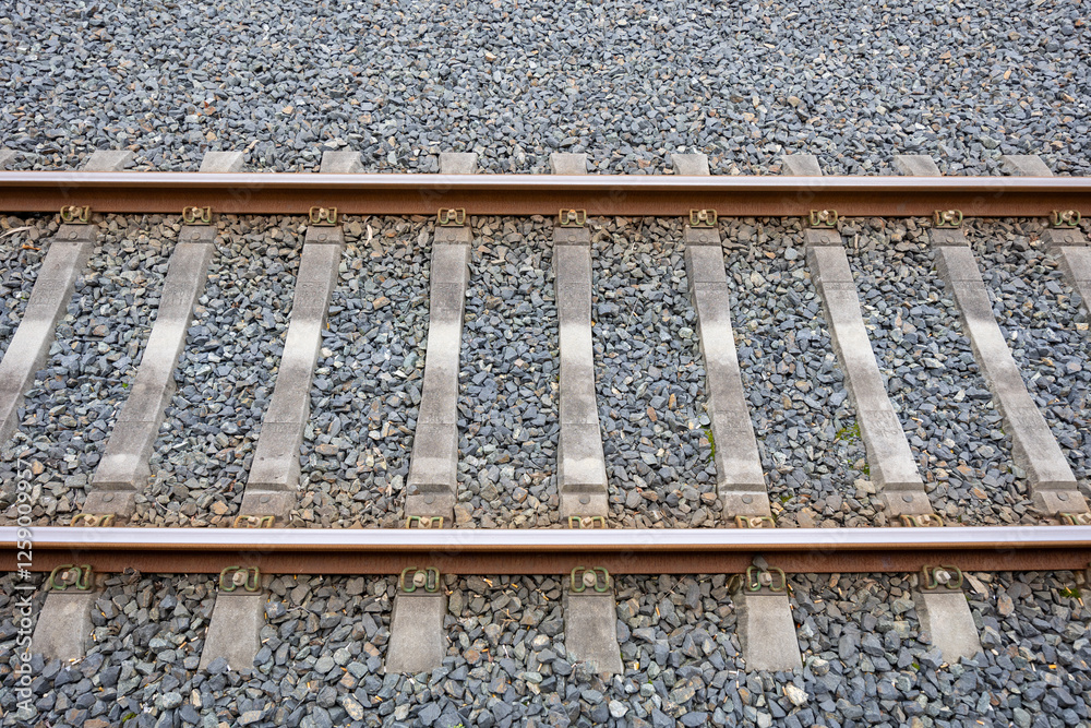 Railway Tracks at a Modern Station Setting Railway Tracks at a Modern Station Setting