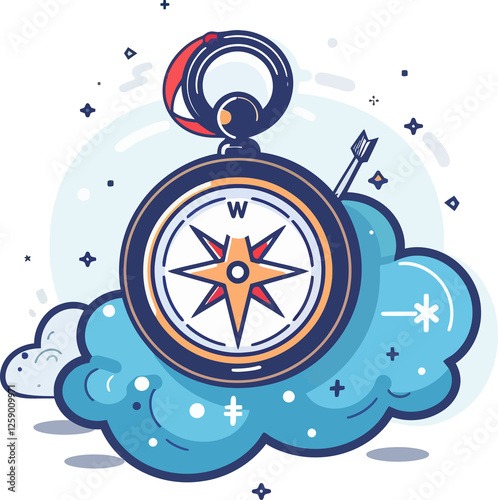 vector illustration of nautical compass